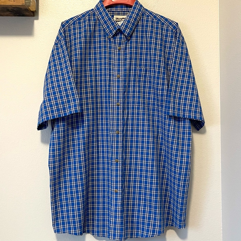 Wrangler Riata Plaid Short Sleeve - Lightweight & Breathable - Size XXL